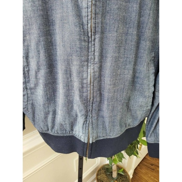 Old Navy Men's Solid Blue 100% Cotton Full Zip Long Sleeve Casual Jacket Size L - Picture 3 of 10